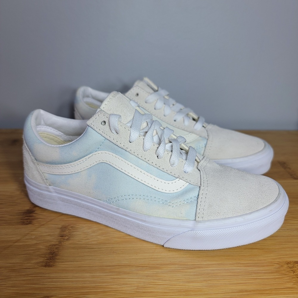 Vans Old Skool Bleach Wash Tie Dye Suede Canvas Skate Shoes‎ Womens 7 Mens 5.5